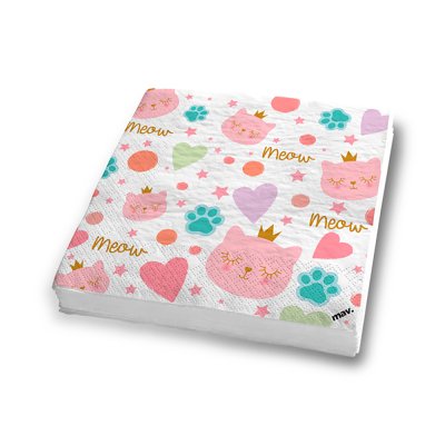 FSC Napkins - Cat 33x33cm, 20pcs - na33cp08-cat-princess-napkins-03-b2.jpg