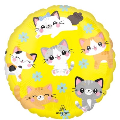 Circle - cats 45cm - foil balloon