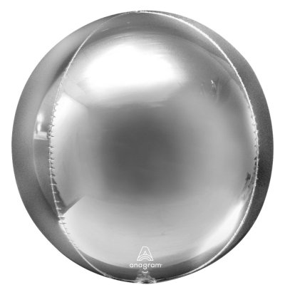 3D silver balls 53cm - foil balloon