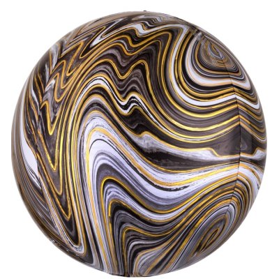3D balls - marble black 38x40cm - foil balloon
