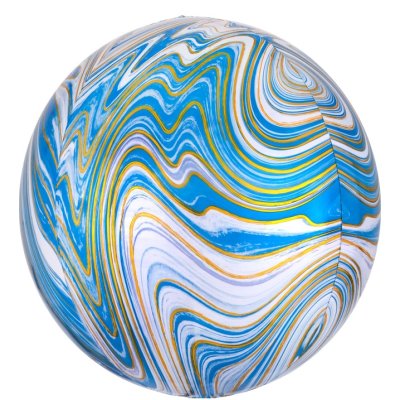 3D - Marble Blue 38x40cm - Foil Balloon