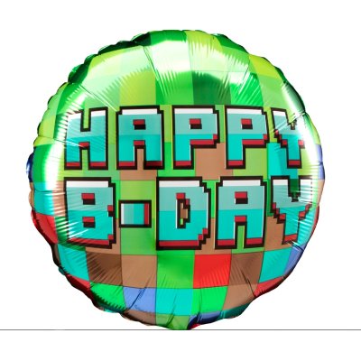 Circle - Pixel Party Hb 43cm - Foil Balloon