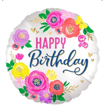 Circle - flowers HB 43cm - foil balloon