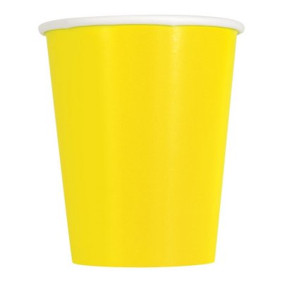 Paper cups - neon yellow, 14pcs