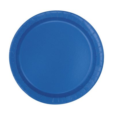 Paper Eco plates - royal blue 23cm, 16pcs