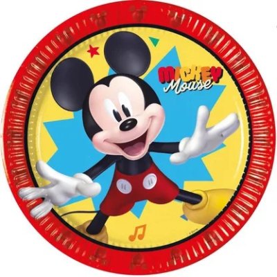 Plates Paper Eco - Mickey 20cm/8pcs