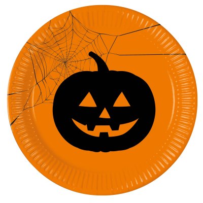 Plates Paper EKO - Halloween pumpkin 23cm/8pcs (two motifs) - 98027 B.jpg