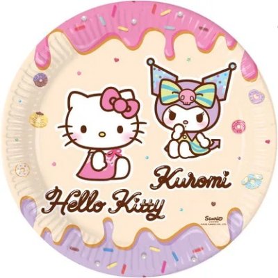 Plates Paper Eco - Hello Kitty and Kuromi 23cm/8pcs