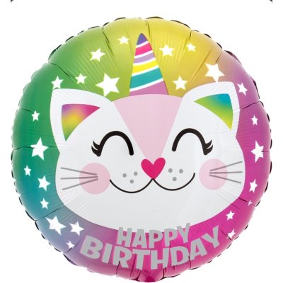 Circle - cat HB 43cm - foil balloon