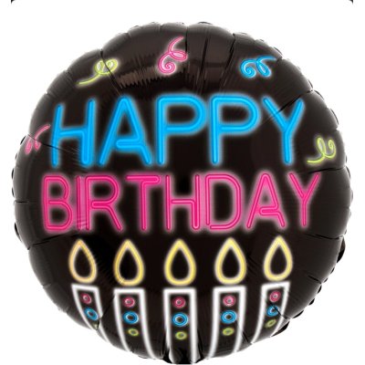 Circle - HB 43cm Candles - Foil Balloon