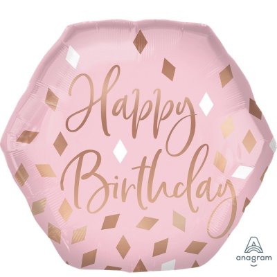 Hexagon - pink HB 55x58cm - foil balloon