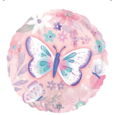 Circle - butterfly 43cm - foil balloon