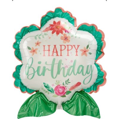 Flower Happy Birthday 63x68cm - Foil Balloon