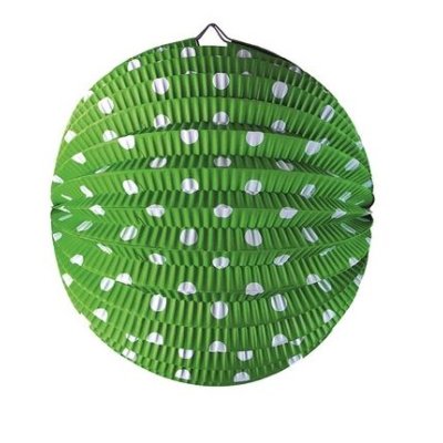 Green paper lantern with dots