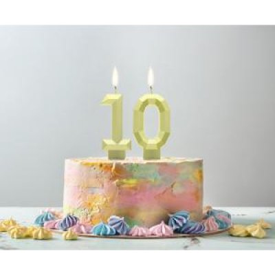 Candle cake number 0 DIAMOND gold, 7.6 cm - 69243.jpg