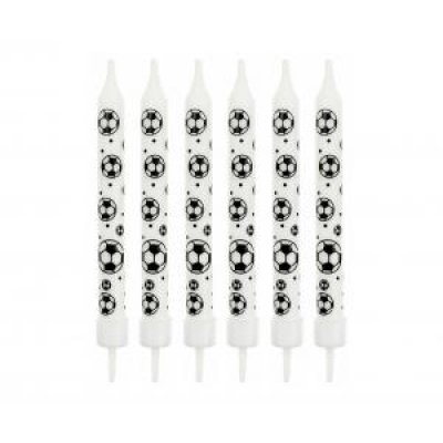 Football motif cake candles, 6 pcs/6 cm