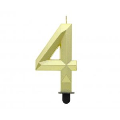 Candle cake number 4 DIAMOND gold, 7.6 cm