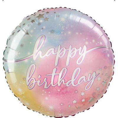 Circle - pastel birthday 71cm - foil balloon