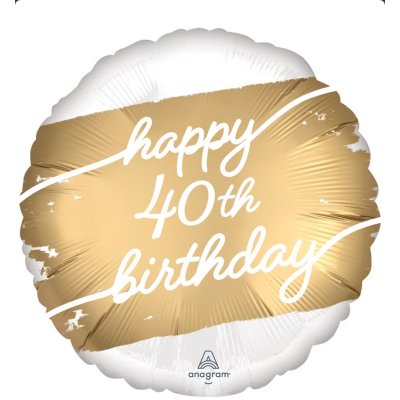 Circle - golden 40th birthday 45cm - foil balloon