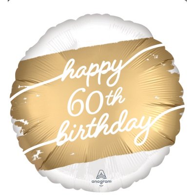Circle - golden 60th birthday 45cm - foil balloon