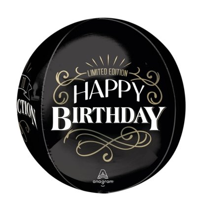 Ball - HB black, Perfected 40cm - foil balloon
