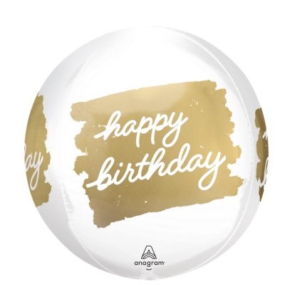 Ball - golden birthday 38x40cm - foil balloon