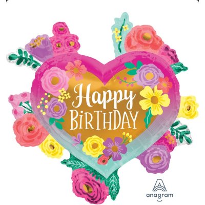 HB floral heart 68x68cm - foil balloon