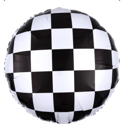 Circle - checkerboard 43cm - foil balloon