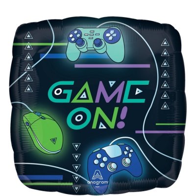 Square - Game on 71cm - foil balloon