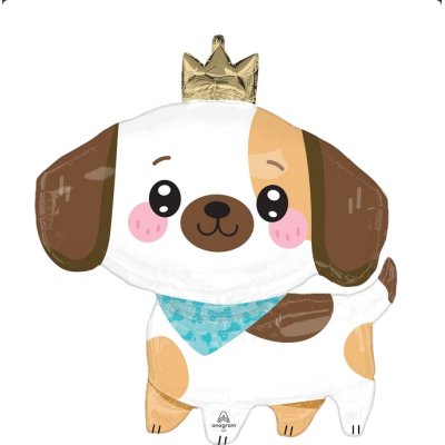 Dog with crown 66x68cm - foil balloon