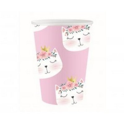 ECO paper cups - Cat heads 250ml/ 6 pcs