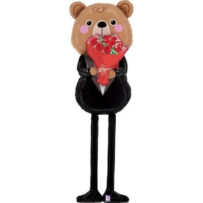 Gentleman Bear 64"/163cm foil inflatable balloon