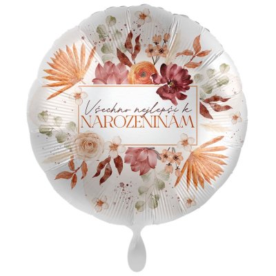 Circle All the best CZ - flowers 43cm - foil balloon