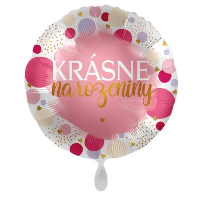 Circle Beautiful birthday pink CZ 43cm - foil balloon