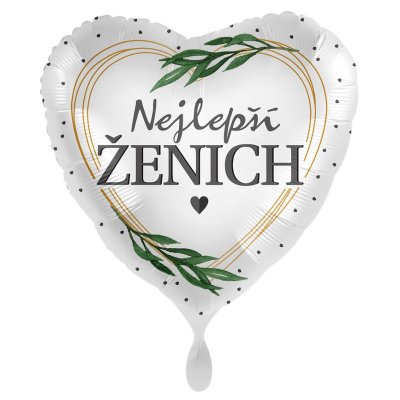 Heart Best Groom CZ 43cm - foil balloon