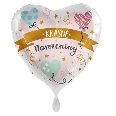 Heart Beautiful birthday CZ 43cm - foil balloon