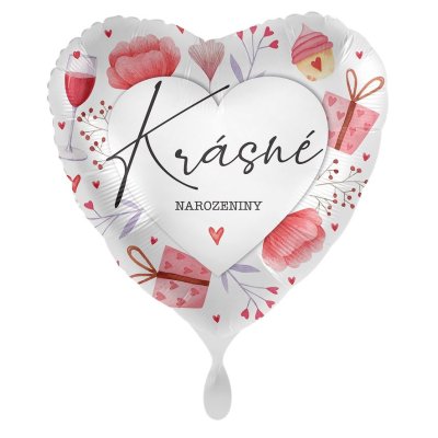 Beautiful birthday heart - CZ gift boxes 43cm - foil balloon