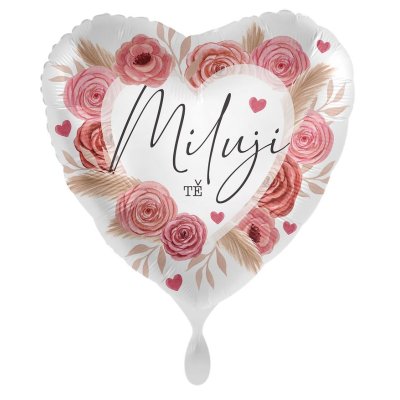 Heart I love you - rose CZ 43cm - foil balloon