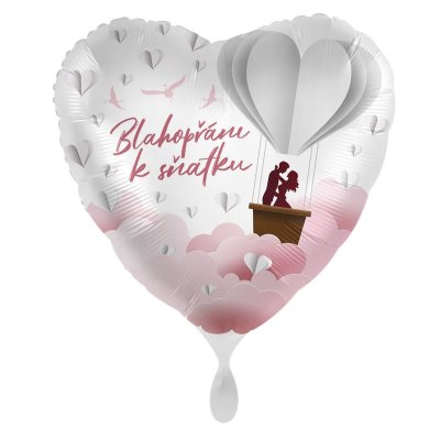 Heart of BlahopnĂˇnĂ to the meeting - in the clouds CZ 43cm - foil balloon