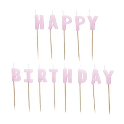 Candles "HAPPY BIRTHDAY" purple