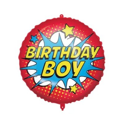 Circle - Birthday Boy comic - foil balloon 46cm