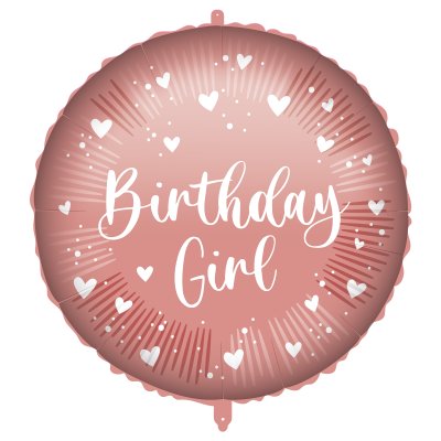 Circle - Birthday Girl 46cm foil balloon and weights
