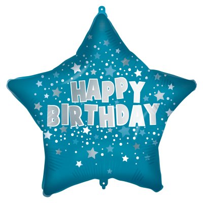 Star - blue HB 46cm foil balloon and weights