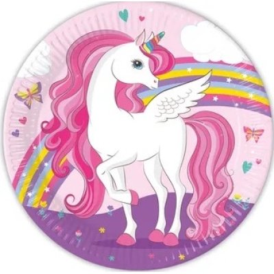 Eco paper plates "Unicorn" 23cm, 8 pcs