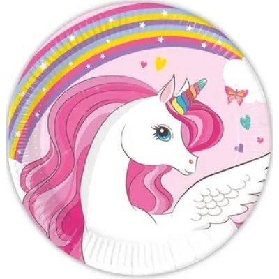 Eco paper plates "Unicorn" 20cm, 8 pcs
