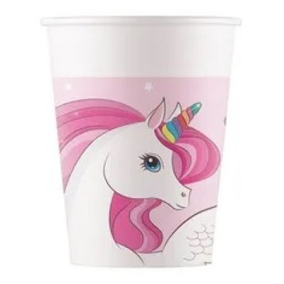 Eco paper cups "Unicorn" 200ml, 8 pcs