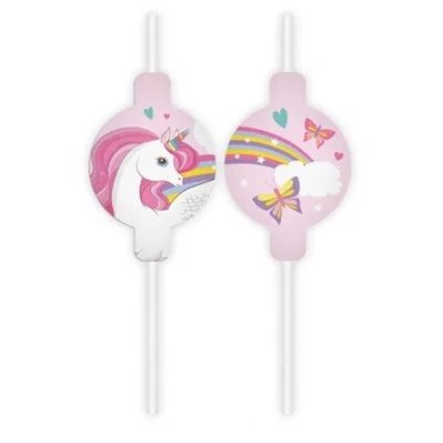 ECO paper straws "Unicorn", 4 pcs