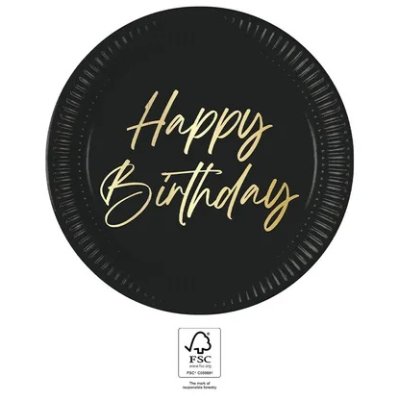 ECO paper plates - black HB 23cm/8 pcs