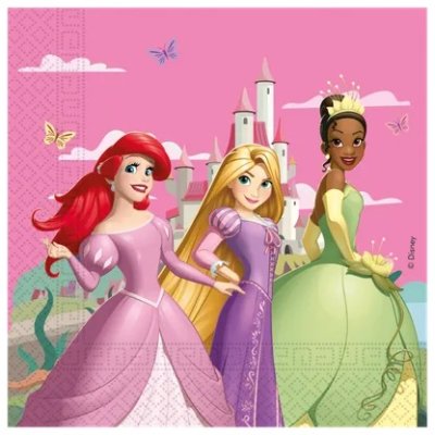 Eco paper napkins - Disney princesses 33x33cm/20 pcs