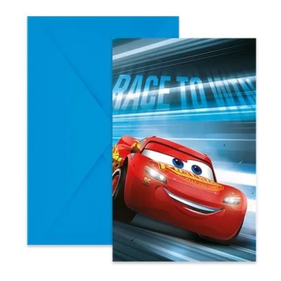 Invitations and envelopes EKO - Cars 6 pcs